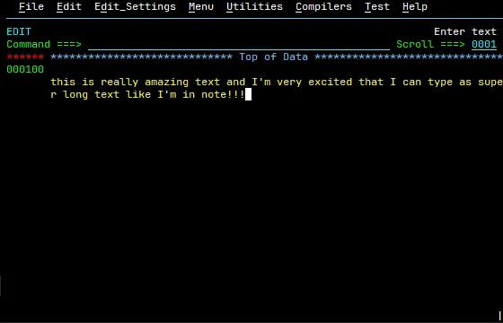Figure 3. Shows long text with split text.